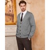 Kallspin Men's Wool Blend V-Neck Cardigan with Button Closure and