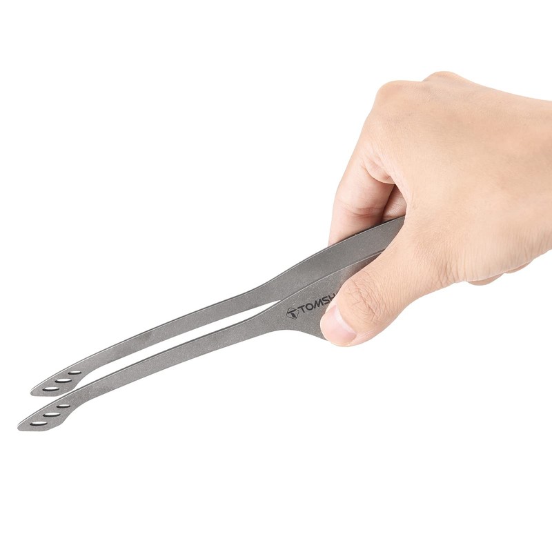 Funien Titanium Tongs 9.2 Inch Lightweight BBQ Grill Tongs Clip