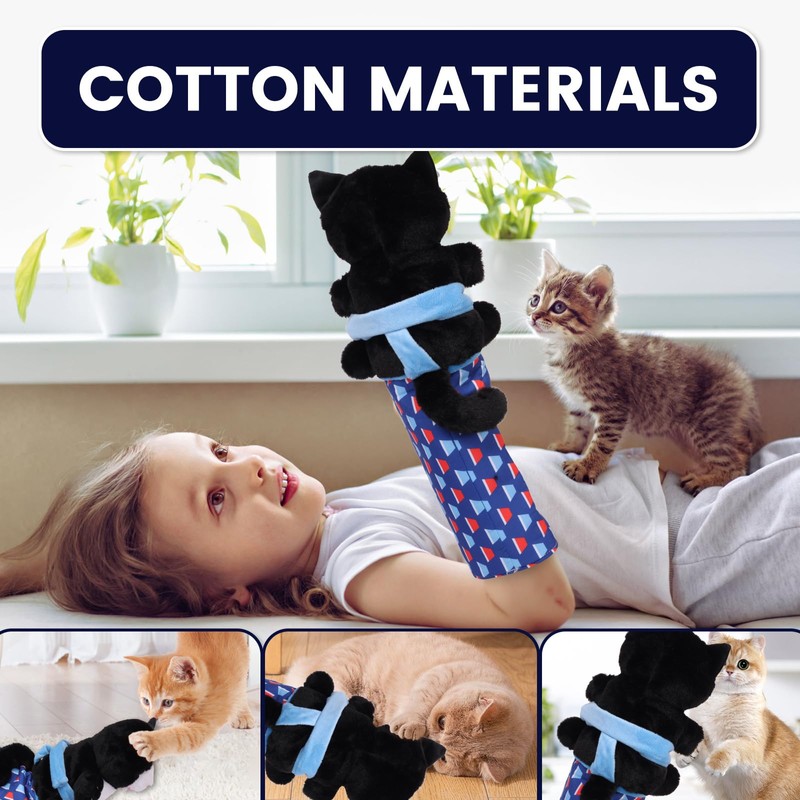 Pack of 2 Cat Hand Puppets, Interactive Cat Toy Hand