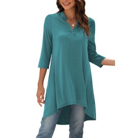 Naggoo 3/4 Sleeve Tops Womens 2024 Trendy Work Dressy Casual Shirts Bean Green XXL