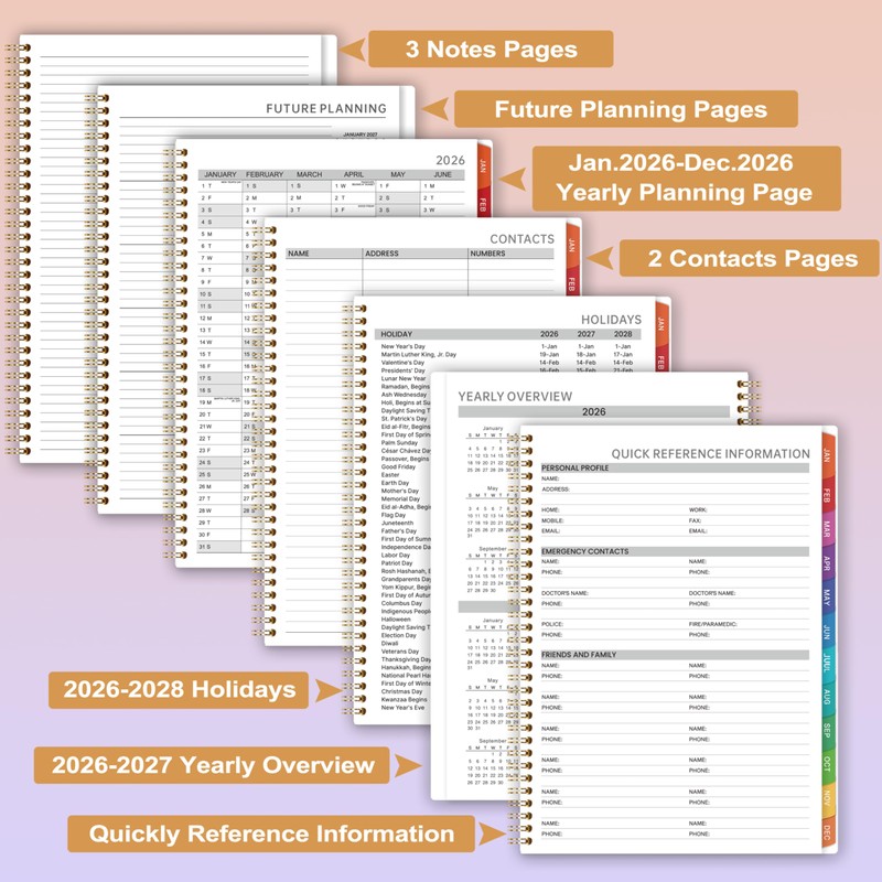 2026 Daily Planner - Appointment Book 2026, 9'' x 11'',