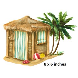 Beach Hut Wall Decal Palm Trees Vinyl Sticker Salt Life Peel and Stick Art Decor
