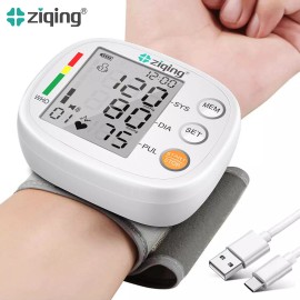 Ziqing Wrist Blood Pressure Monitor Adjustable BP Cuff Heart Rate Machine Large Screen