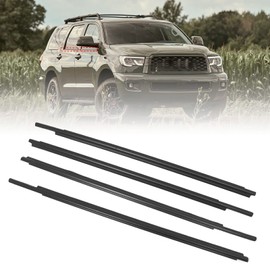 YZQPNB Weatherstrip Window Molding Trim Seal Belt Compatible with Toyota Sequoia 2008-2020 Front Rear Left Driver & Right Passenger Side Door Outside Weather Strip Black