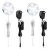 LABOREDUCER 12V Under Cabinet LED Puck Lighting Kit 2 Packs