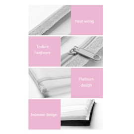 10Pcs A6 Mesh Zipper Pouch Bags, Double Layer Document Folders Bag Zip Pouch Pencil Case Storage Pockets with Hanging Rope for Travel Office Accessories(White)