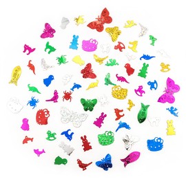 LEEFONE 30 Gram Mixed Sequins and Spangles Craft Supplies, Creative Color Beads Sequins Greeting Card Decoration Gold Foil Iron Slices (Animal)