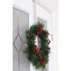 Christmas Concepts® 28cm Metal Wreath Hanger – Ultra Slim Over the Door Christmas Hanger (Silver)