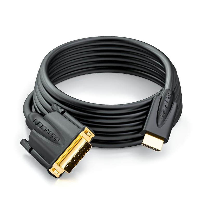 deleyCON, HDMI to DVI Cable Black
