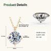 PROSTORY 3CT Moissanite Solitaire Pendant Necklace for Women (Gold)