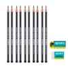Apsara platinum Extra Dark Pencils Pack of 10 with free