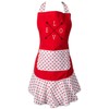 DII 100% Cotton, Holiday Cute Ruffle Women Apron with Pocket,