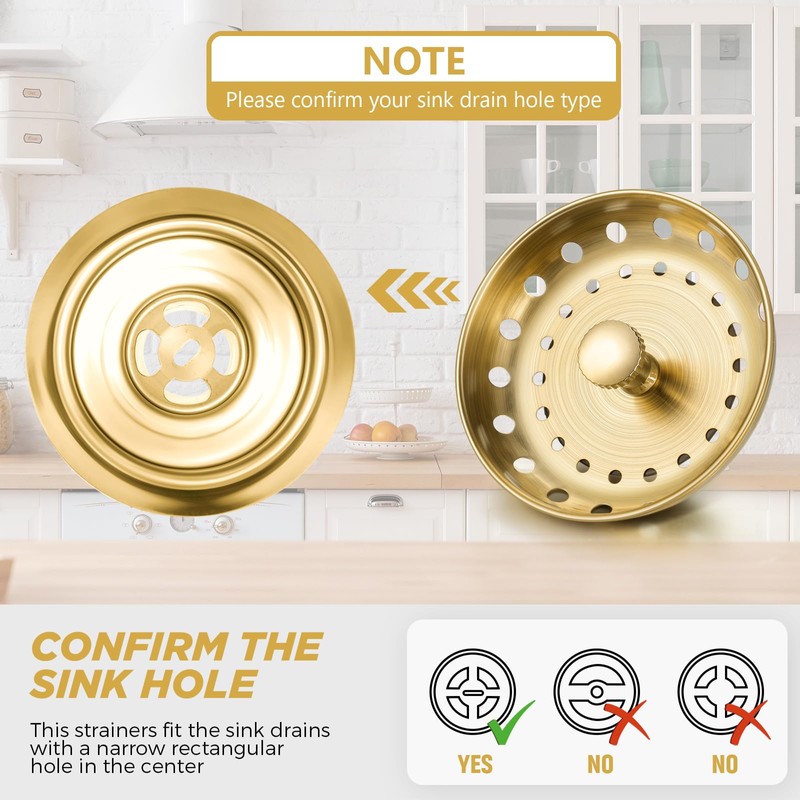 Retisee 2 Pcs Kitchen Sink Stopper Strainer Stainless Steel Drain