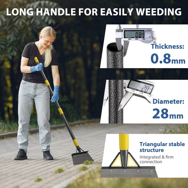 Snow Ice Scraper, 60" Long Handle Heavy Duty Garden Flat