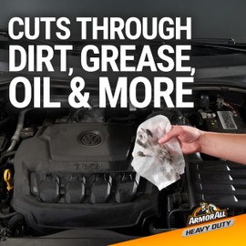 Armor All Heavy Duty Car Cleaning Wipes , Car Wipes for Dirt, Grease and Oil, 25 Count