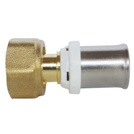 SOMATHERM FOR YOU - / 5703-20-20 - Straight Coupling Press Pipe Multilayer Diameter 20 mm - Nut Turn Female 20/27 (3/4 Inch) Connect a Multilayer Pipe Diameter 20