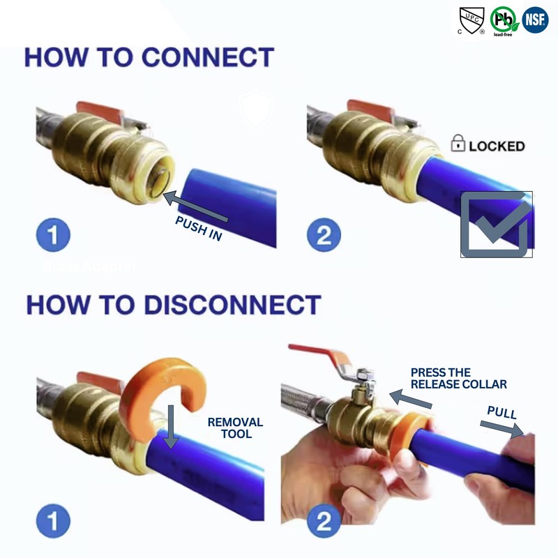 2 Pieces XFITTING 3/4" Push Fit x 1/2" Male Adapter
