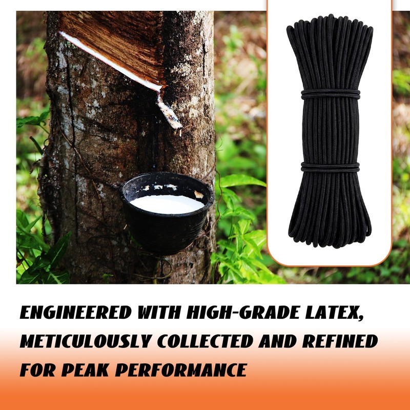 eBoot 300 ft Extra Long Bungee Shock Cord Roll, 1/4