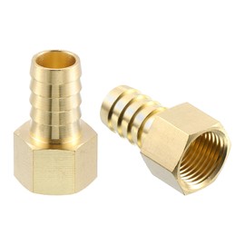 sourcing map 2 Pcs Brass Hose Barb Fitting, 5/8" Barb x 1/2" NPT Female Brass Barb Pipe Fitting Adapter for Connect Pipes Mechanical Devices Plumbing Equipment