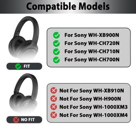 WH-XB900N Replacement Ear Pads, Upgraded Cooling Gel Earpads for Sony WH-CH720N, WH-CH710N, WH-CH700N, WH-XB900N Headphones, Ear Pad Replacement with Softer Protein Leather & Memory Foam