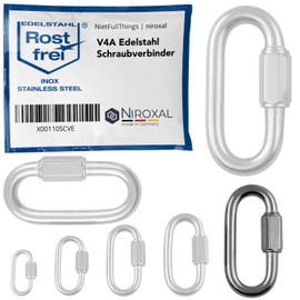 8 mm Stainless Steel Screw Connector V4A Screw Carabiner Chain Connector 1.875 kg Screw Emergency Link Quick Connector Quick Release Key Rings Emergency Link