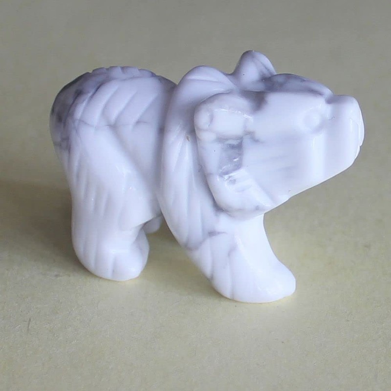 HLbshi Hand Carved Gemstone Crystal Bear Figurine Animal Statue Carving