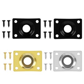 4Pcs Jack Plates Rectangle Guitar Pickup Output Jacks Guitar Jack Plug Sockets Guitar Socket Plates with Screws for Electrical Guitar(Silver Black and Gold)…