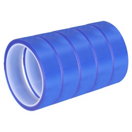 sourcing map 5 Rolls Heat Tape 25mm x 33m High Temperature Heat Resistant Transfer Tape for Sublimation Press Vinyl Electronics 3D Printers DIY Crafts, Blue