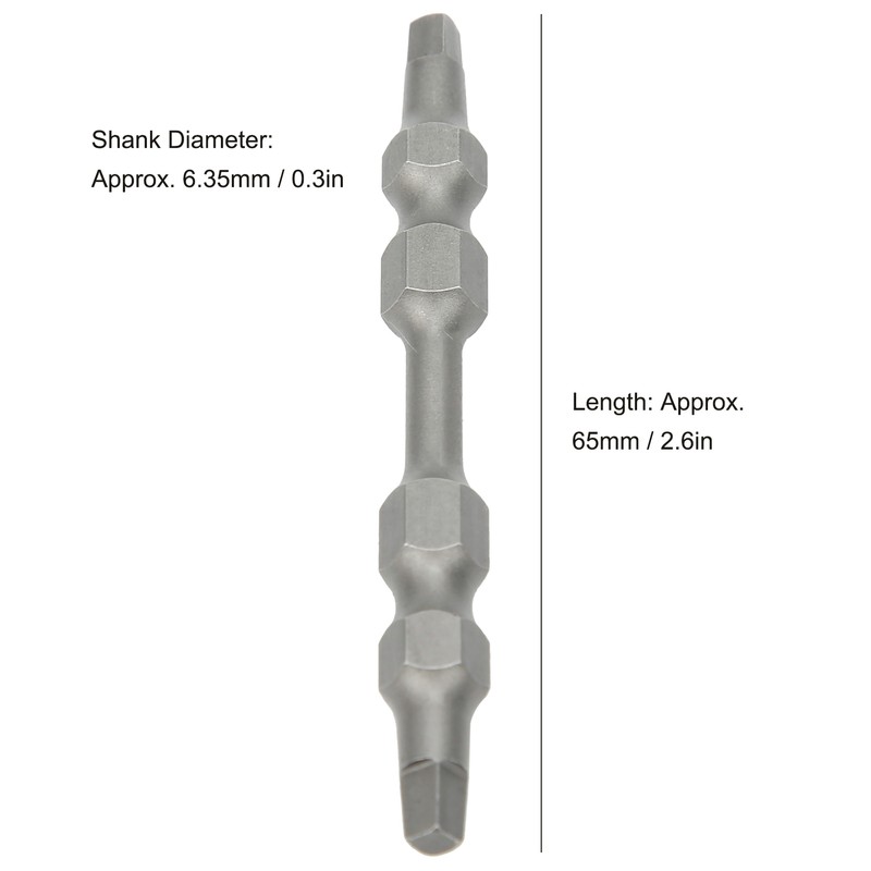 10Pcs Square Screwdriver Bits DoubleEnd Electric Magnetic Industrial Supplies 6.35mm