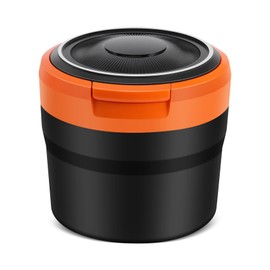 dieyyuca Portable Ashtray with LED Light Auto Cup Holder Ash Tray for Car Smokeless Ashtrays Car Accessories,Black+Orange