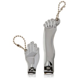 Kikkerland Hand and Foot Nail Clippers Set, Silver