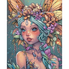 SVINOILER Beautiful Fairy Paint by Numbers Kit for Adults Fairies DIY Adult Paint by Numbers, Adults Paint by Number Kits on Canvas Bedroom Home Wall Decor 16x20Inch Frameless