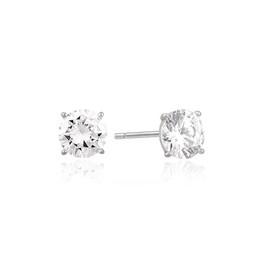 Mini Cubic Silver Earrings (5mm) OTE117Q05Q Stone Color / 미니 큐빅 실버 귀걸이 (5mm) OTE117Q05Q 스톤컬러