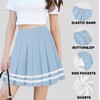 SANGTREE - Minifalda plisada para mujer con cómoda falda elástica