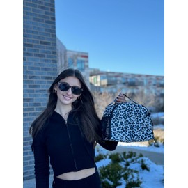 Choco Mocha Cow Print Lunch Bag for Girls, Insulated Lunch Bag for Middle School Girls, Black Preppy Lunch Box for Teen Girls