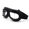 kucehiup Vintage Aviator Goggles Motorcycle Goggles (Black frame clear lenses)