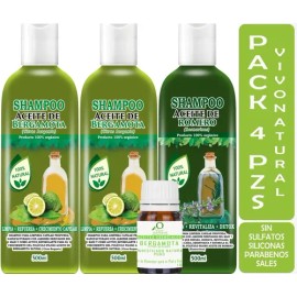 Kit 2 Shampoos Aceite De Bergamota + Shampoo Aceite Romero
