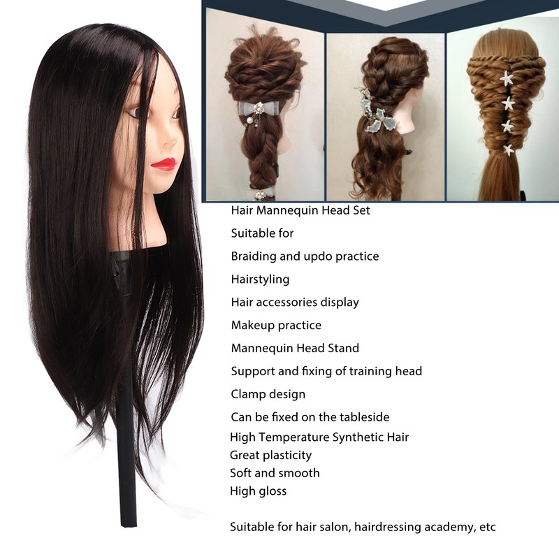 Practice Mannequin Head Novice Hairdressing Training Braiding Doll Head with