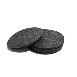 Quality Felt Coasters | Set of 6 | Thick Absorbent Coaster Set | Dark Grey