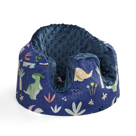 Baby Seat Cover Compatible with Bumbo Floor Seat, Removable Soft and Breathable Baby Seat Slipcover for Baby Girl Boy, Cover Only (Blue Dinosaur)