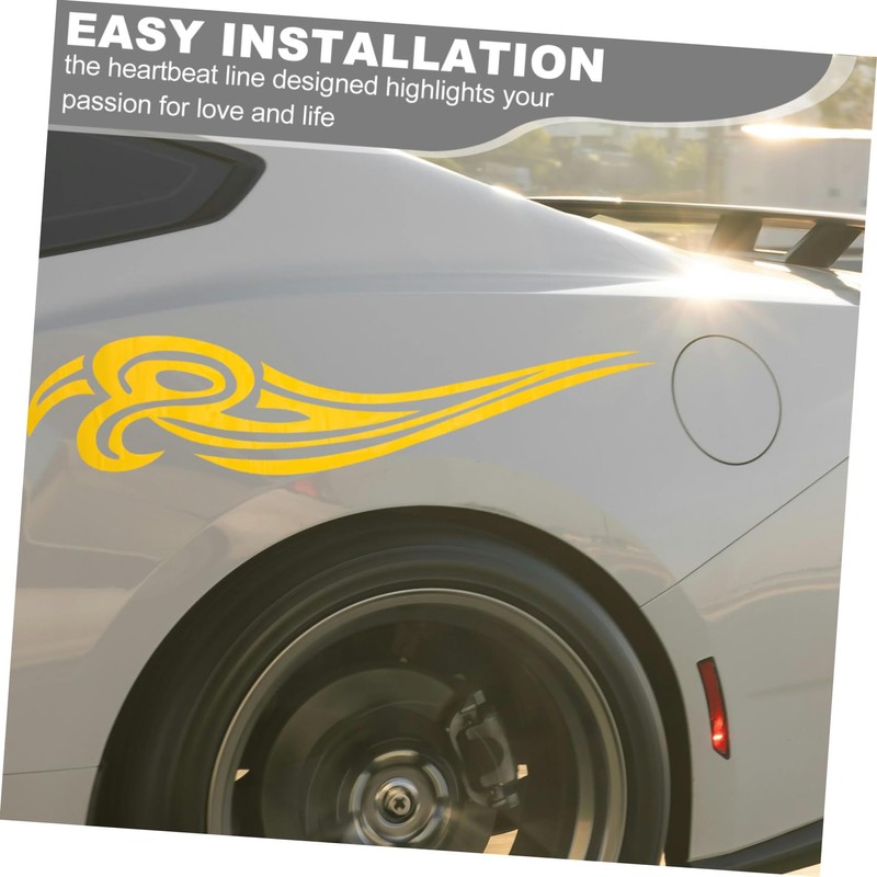 ULTECHNOVO 1 Pair Flame Decals for Car Hood Weatherproof Vinyl