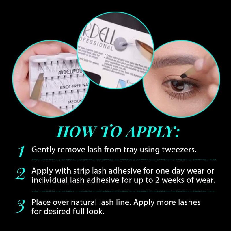 Ardell False Eyelashes Soft Touch Individuals Knot-Free Long Black 4