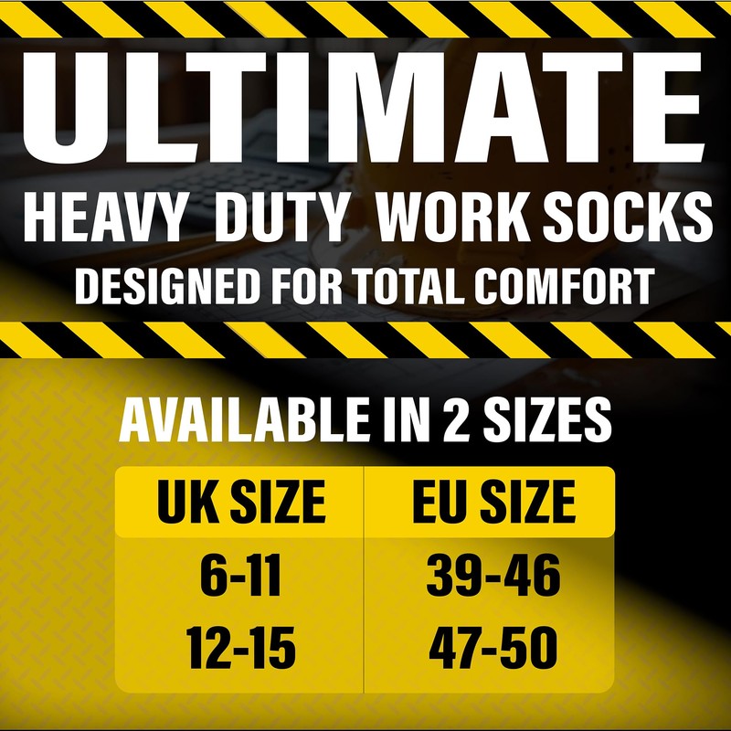 The Essentials Wardrobe Mens 6 Pack Work Socks - Black