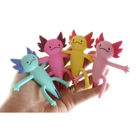 12 Axolotl Animal Bendable Fidget Toys - Cute Bendy Animal Figurines - Party Favors, Prizes, Toy Giveaways (1 DOZEN)