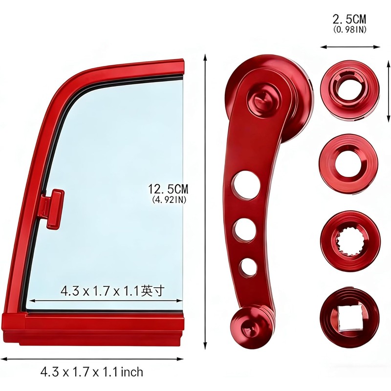 2PC Universal Window Crank Handle, Aluminum Car Window Opener Handle