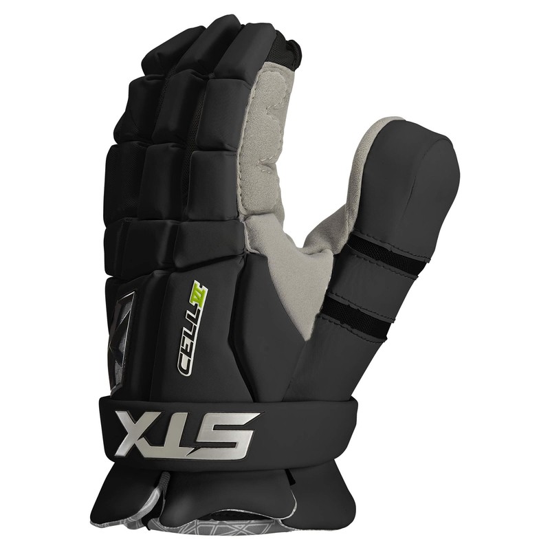 STX Cell VI™ Lacrosse Goalie Gloves, Extra Large, Black, Pair