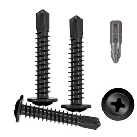 ARTGUTS Pack of 170 Self-Tapping Screws Black, Self-Drilling Screws with PH2 Drill, Carbon Steel Drilling Screws for Metal, Aluminium, Wood and Plastic (M4.2 x 25)