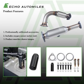 ECHO AUTOMILES Catalytic Converter Compatible with Honda Accord 2003 2004 2005 2006 2007 L4 2.4L 2PCS, Catalytic Convertor EPA Compliant 16299