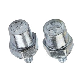2Pcs Silver M8 Thread Male Zinc Battery Terminal Charging Posts, M8 Battery Post Adapter,Battery Accessories(+/-) for Extension, Pack of 2 (Am-BCP-Z0201) Battery Accessories