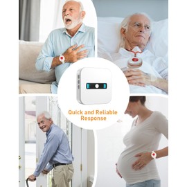 DAYTECH Portable Caregiver Pager Wireless Call Button for Elderly Patient Personal in Home Alert System